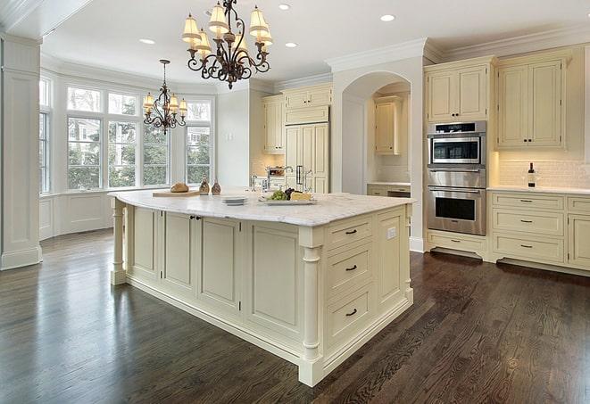 close-up of textured laminate flooring in a kitchen in Greentown IN